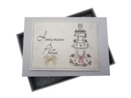 White Cotton Cards Honeymoon Photos Tiny Album Cake Design