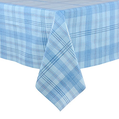 Micro-Pro Blue Plaid Wipe Clean PVC Vinyl Tablecloth Table Cover Protector 140x240cm