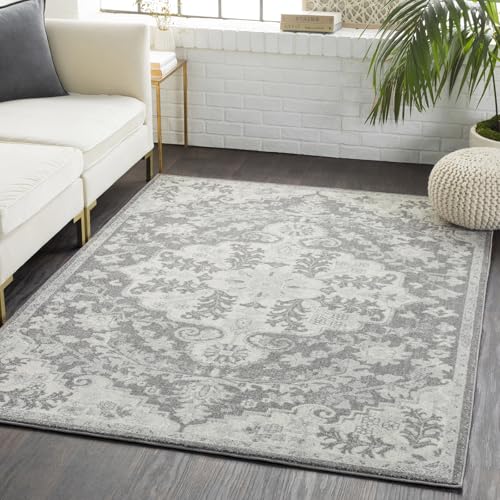 Livabliss Lou Asmara Vintage Runner 80x220 cm – Scandi Neutral Boho Style for Hallway & Living Room, Easy Care Floor Covering, Grey Beige Black