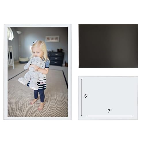 Magtech Magnetic Pocket Picture Frame, White, Holds 5 x 7 Inches Photos, 10 Pack (15710), Metal, 5 x 7