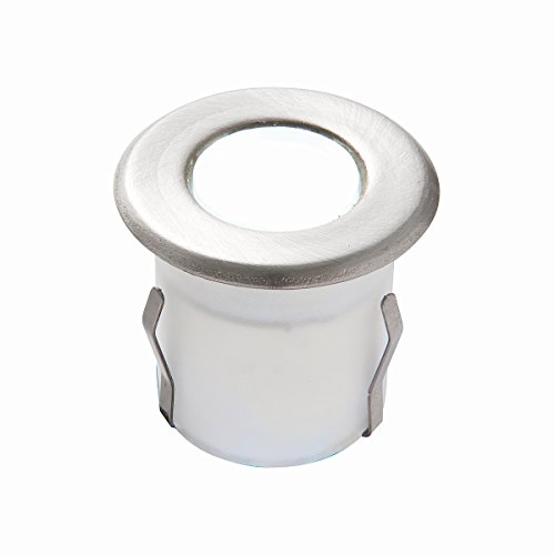 Cove Round LED Outdoor Garden Walkway Decking Ground Marine Grade Stainless Steel Light Daylight White 6500K Uplighter IP67 Rated - Ideal for Coastal Areas