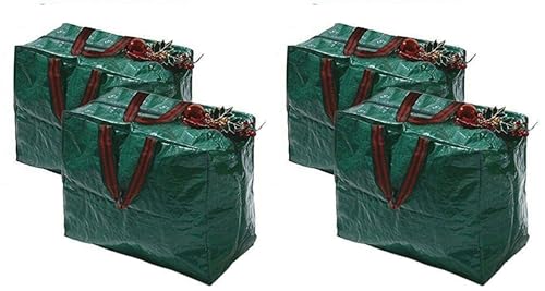 Ram® 2 X Large Christmas Decoration Storage Bags Tinsel Baubles Xmas Decor Zipped Storage Bags (Pack of 2)