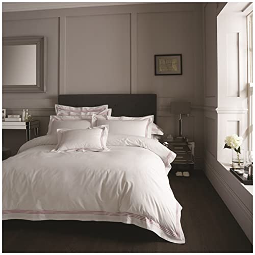 Gaveno Cavailia Hotel Collection King Duvet Set Devore White/Pink, Luxury Elegant Bedding, 3 Piece Cotton Blend Bedlinen, Easy Care DuvetCover Bedset, 1 Quilt Cover and 2 Pillow Cases