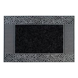 JVL Rico PVC and Carpet Indoor Metallic Doormat, Pebbles