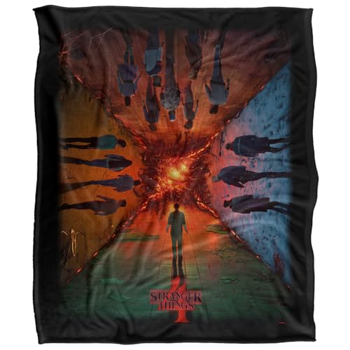 Stranger Things Season 4 Poster Silky Touch Super Soft Throw Blanket 152 X 127 Cm