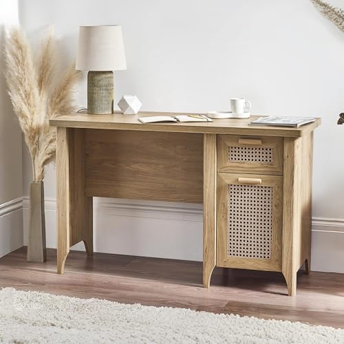 Julian Bowen Sydney Desk - Faux Rattan Effect
