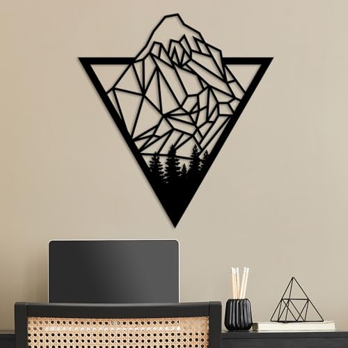 Stylish Black Decorative Metal Wall Accessory, 55 x 50 cm, 100% Metal (1.5 mm Thick), Lightweight & Durable, Perfect for Modern Home Decor