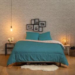 Bleu Câlin RM40AP0 Double-Tone Microfibre Duvet/Quilt for 1 Person Blue Duck Agate/Grey 140 x 200 cm