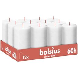 Bolsius - Rustic Candle - White - Pack of 12-13 cm - Decorative Candles - Contains Natural Plant Wax - No Palm Oil