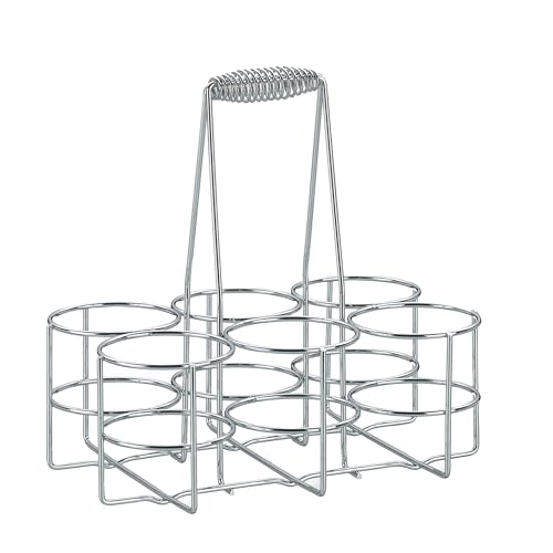 Kela bottle carrier 6 bottles, chrome-plated metal bottle cage, bottle holder for glass and PET bottles up to 1.5 litres, beer carrier, glossy
