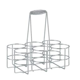 Kela bottle carrier 6 bottles, chrome-plated metal bottle cage, bottle holder for glass and PET bottles up to 1.5 litres, beer carrier, glossy
