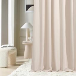 ROOM99 Curtain with Silver Eyelets Aura 180 x 260 cm Width x Height Sliding Curtains Modern Curtain Living Room Bedroom Light Cream 1 Piece
