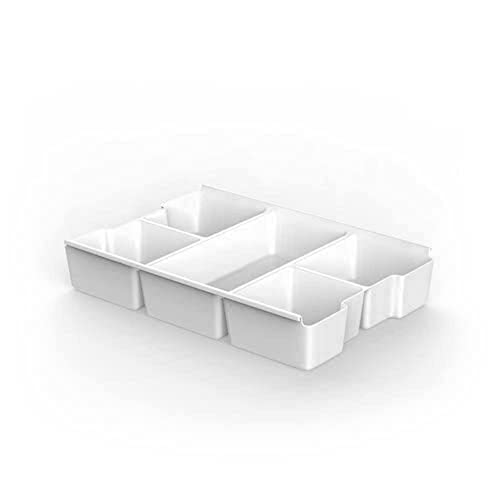 TATAY Organiser Tray, 100% recycled materials, Drawer Organiser, Ideal for our 7L and 15L Storage Boxes, Colour White Pergamon. Dimensions 32,8 x 22,5 x 6 cm