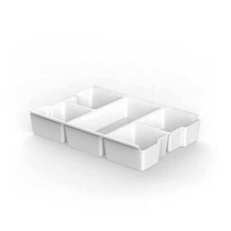TATAY Organiser Tray, 100% recycled materials, Drawer Organiser, Ideal for our 7L and 15L Storage Boxes, Colour White Pergamon. Dimensions 32,8 x 22,5 x 6 cm