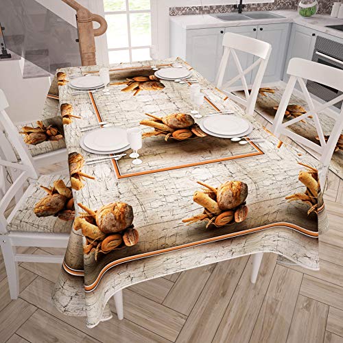 PETTI Artigiani Italiani Rectangular, Microfiber, Decorative Printed Table Cloth, 100% Made in Italy, Bread Basket, 140x240 cm