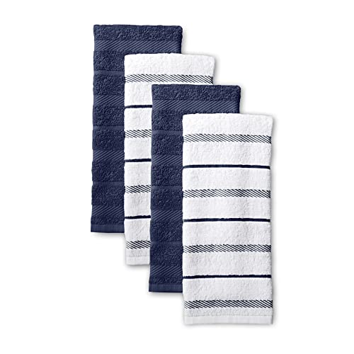 "KitchenAid Albany Kitchen Towel Set 4-Pack 16""x26"", Blue Willow/White"
