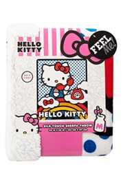 "Northwest Hello Kitty Silk Touch Sherpa Throw Blanket, 40"" x 50"", On The Phone"