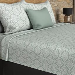 Soleil d'ocre Set of Sheets Cotton 57 Son 240 x 290 cm Esmeralda Green