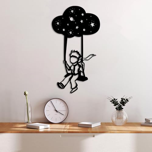 Stylish Black Decorative Metal Wall Accessory, 34 x 62 cm, 100% Metal, 1.5 mm Thickness, Lightweight 0.71 kg, Perfect for Modern Home Decor