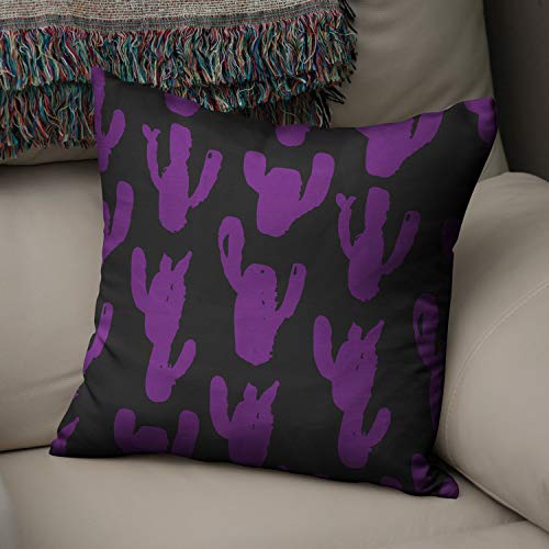Bonamaison Decorative Cushion Cover Purple & Black, Throw Pillow Covers, Home Decorative Pillowcases for Livingroom, Sofa, Bedroom, Size: 43X43 Cm - Designed and Manufactured in Turkey