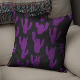 Bonamaison Decorative Cushion Cover Purple & Black, Throw Pillow Covers, Home Decorative Pillowcases for Livingroom, Sofa, Bedroom, Size: 43X43 Cm - Designed and Manufactured in Turkey