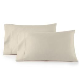 Linen Closet Luxury Cotton 600 Thread Count Performance Cotton King Pillowcases, Set of 2, Ivory