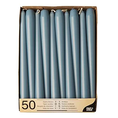 PAPSTAR ITALIA Candlestick Candles, Arctic Blue, Diameter 2.2 cm, 25 cm