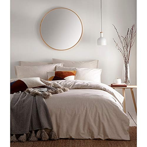 Yard The Linen Claybourne Double Duvet Cover Set, Cotton, Putty
