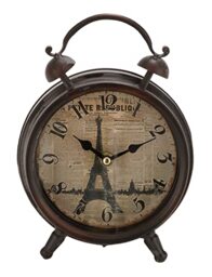 "Deco 79 Metal Table Clock 9"" H, 6"" W-52506, Black, 9 Inches x 6 Inches"