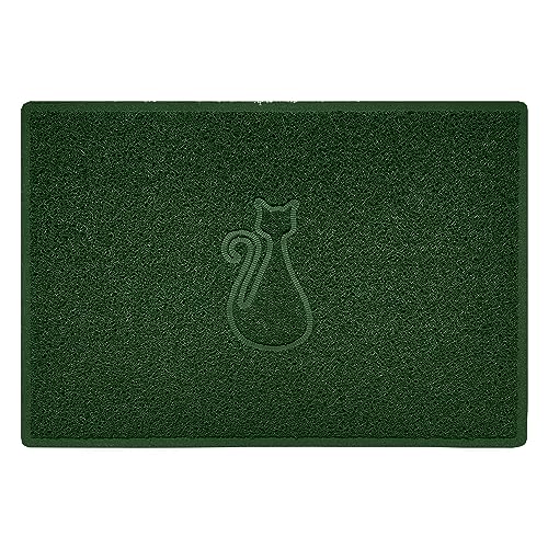 Nicoman CAT Embossed Shape Door Mat Dirt-Trapper Washable Barrier Doormat-(Use Indoor or Sheltered Outdoor)-(90x60cm/3x2ft,Large) Green