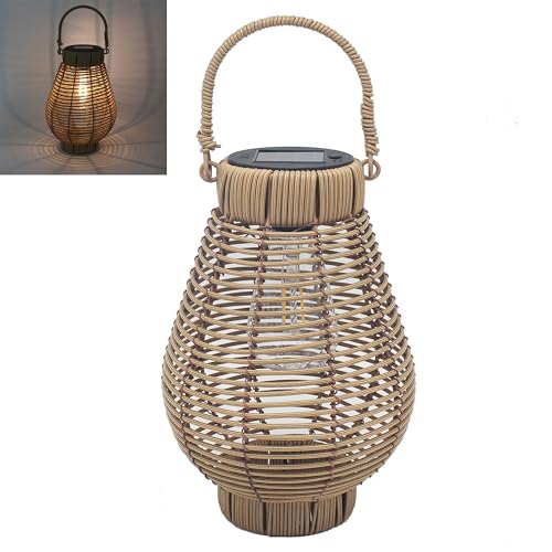 Lesser & Pavey Solar Led Lantern Brown Outdoor Lights For Garden Decorations - Decorative & Durable Garden Leds For All Seasons - Waterproof Solar Lights For Pathways, Patios, Fences, and Walls