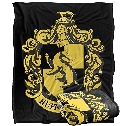 HARRY POTTER Hufflepuff Crest 3 Officially Licensed Silky Touch Super Soft Throw Blanket 152 x 127 cm