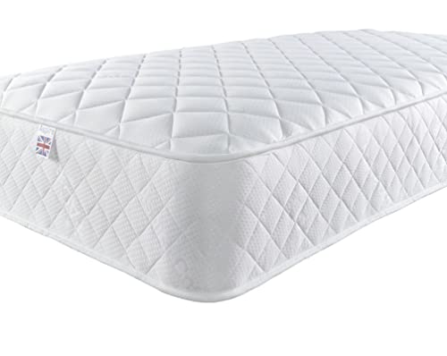 Aspire Beds Comfort Plus Aspire-Cool Touch Foam Free Bonnell Sprung Value Spring Essentials Mattress, White Border, 3ft Single (3ft x 6ft3, 90cm x 190cm)