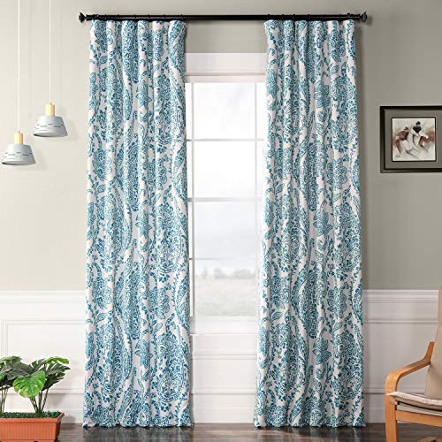 HPD Half Price Drapes Printed Room Darkening Curtain 50 X 96 (1 Panel), BOCH-KC16072E-96, Tea Time Teal