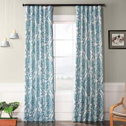 HPD Half Price Drapes Printed Room Darkening Curtain 50 X 96 (1 Panel), BOCH-KC16072E-96, Tea Time Teal