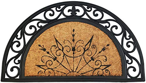 ID MAT t 4575 Coral Crescent Shape 85031 Natural Carpet Doormat Coconut Core Mattress/Rubber Beige 75 x 45 x 1.8 cm