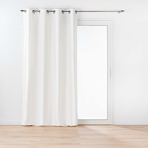 Douceur d'Intérieur Twily Eyelet Curtain 135 x 260 cm White Cotton Recycled Polyester