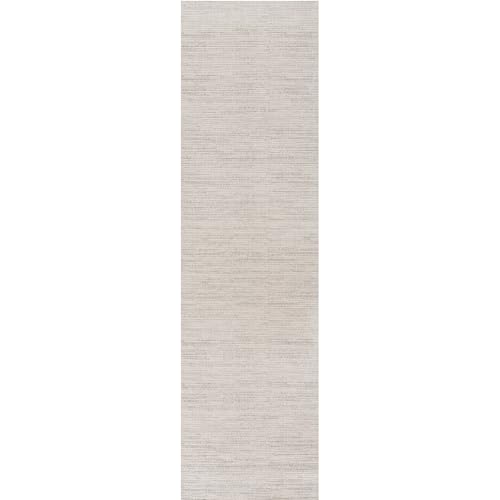 THE RUGS Carmel Modern Area Rug - Stain-Resistant, Non-Shedding, Durable Rugs for Bedroom and Hallway [ Striped Grey, 80x300 cm ]