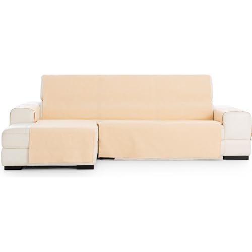 ECOMMERC3 - Extra Left Size Chaise Longue Sofa Cover - Easy Installation Chaise Longue Sofa Cover with Elastic Bands Mustard Colour Compatible with Left or Right Chaise Longue Sofas