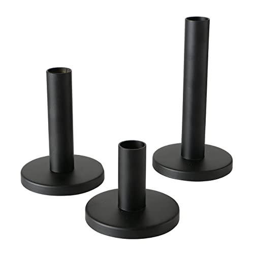 BOLTZE Malko Candle Holder for Taper Candles Set of 3 Metal Black Modern