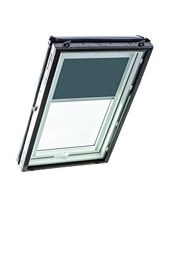 Original Roto Blackout Roller Blind ZRV Almost Complete Blackout Guide Rail Silver for Roto Roof Windows Series Designo R4/R7 and Classic 43/73 With Size 065/098 - 06/09 Dark Grey