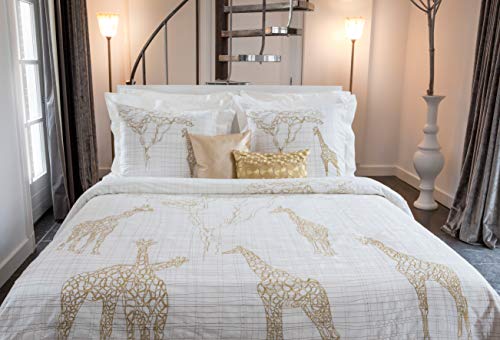 Yellow Savanna Duvet Cover, 100% Cotton Satin, Off-White, 135 x 200 Cm, 1.0 Pieces