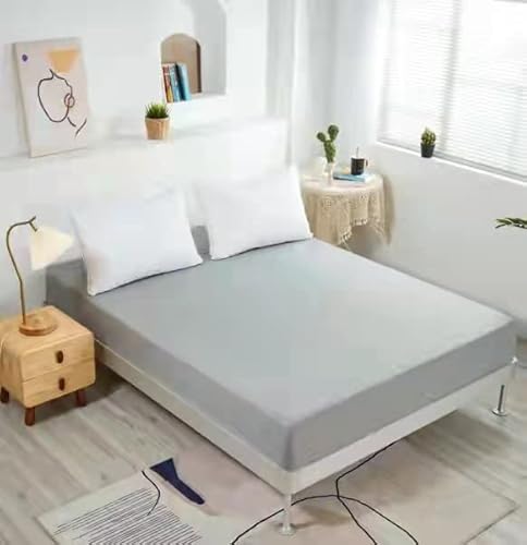 NHNHN Fitted Sheet-Deep Pockets-Soft Microfiber-Easy Care-Shrinkage and Fade Resistant-Fitted Sheets Twin Size for Girl Woman Teens Kids-Only 1 Fitted Sheet (Twin, Light Grey)