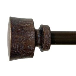 Stockton 26-48 Inch Adjustable Curtain Rod Set, 5/8 Inch Diameter in Walnut