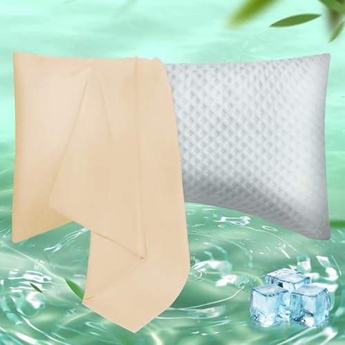 Curved King Cooling Pillow Cases, Rayon Pillowcase Cover for Side Sleeper with Zipper - Ultra Breathable & Soft Pillow Cover for Hot Sleepers Hair and Skin,1 Pack
