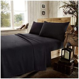 GC GAVENO CAVAILIA 100% Brushed Cotton Fitted, Flat Sheet With Pillowcases, Flannelette Bedding, Flannel Bed Sheets, Grey, King