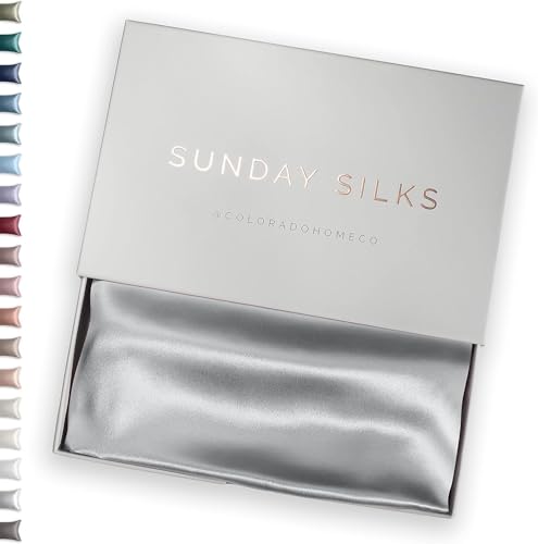 SUNDAYSILKS??? 100% Mulberry Silk Pillowcase, Silk Pillow Cases for Hair & Skin, Superior to Satin Pillowcase, with Zipper, Standard, Queen, King Sizes, Anti-Wrinkle, Cooling, Non-Slip Silk Pillowcases