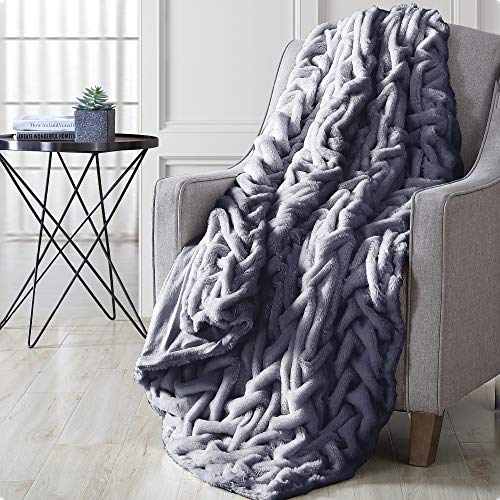 Modern Threads Throw Blanket, Microfiber, Gray, 50 x60