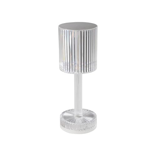 Eglo Cordless LED Table lamp Lucignano, Wireless Battery Bedside Light, USB Rechargable Indoor Lighting, RGB Colour Change, Transparent Plastic, Touch Function