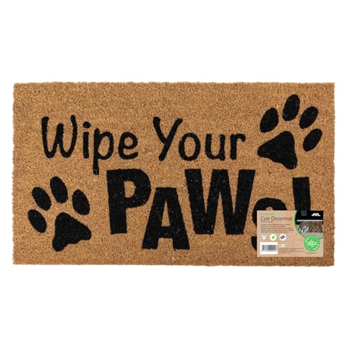 JVL Eco-Friendly Latex Backed Coir Entrance Doormat, 40x70cm - Wipe Your Paws